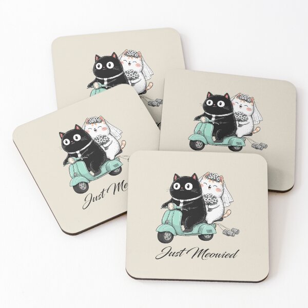 Item preview, Just Married Cats, A Vintage Scooter designed and sold by OrenjiArtShop.