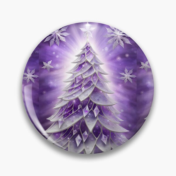 Item preview, SEASONS GREETING CHRISTMAS TREE Purple Amethyst Sapphire Stained Glass Art Print on Demand ~Winter Wonderland Party Decoration~Birthday Gift~Favor designed and sold by Spinning Plates 360.