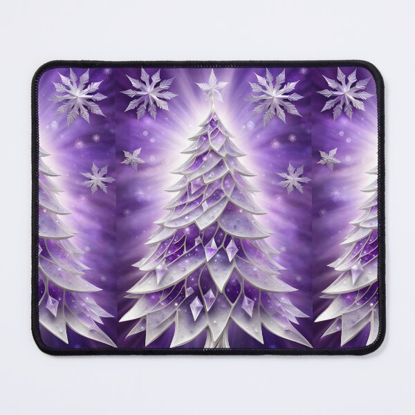 Item preview, SEASONS GREETING CHRISTMAS TREE Purple Amethyst Sapphire Stained Glass Art Print on Demand ~Winter Wonderland Party Decoration~Birthday Gift~Favor designed and sold by Spinning Plates 360.