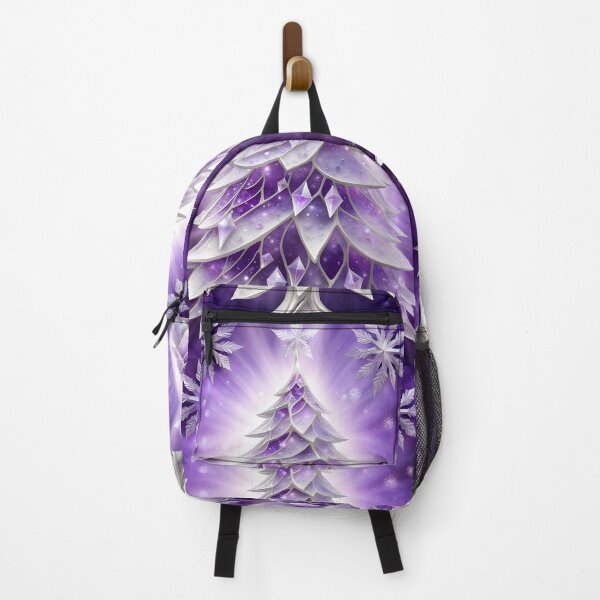 Item preview, SEASONS GREETING CHRISTMAS TREE Purple Amethyst Sapphire Stained Glass Art Print on Demand ~Winter Wonderland Party Decoration~Birthday Gift~Favor designed and sold by Spinning Plates 360.