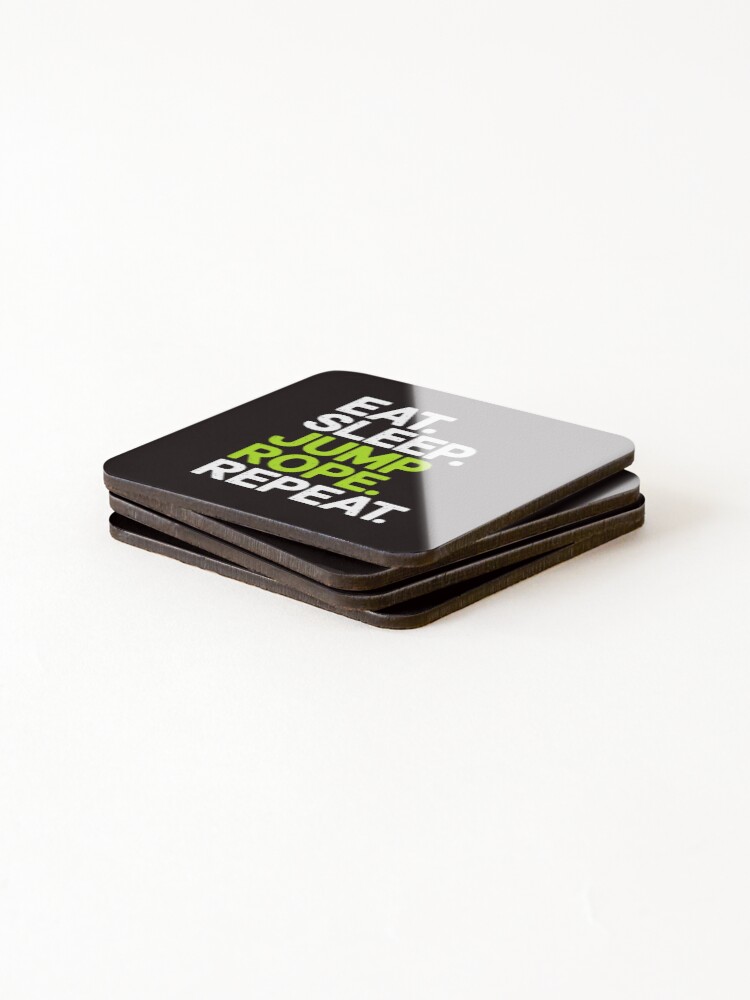 Thumbnail 4 of 5, Coasters (Set of 4), Eat Sleep Jump Rope Repeat Roping Jumping Skipping designed and sold by RopboxRone.