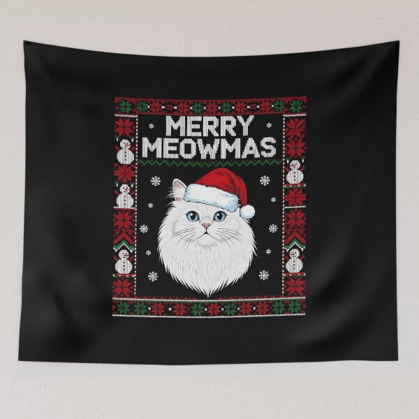 Item preview, White Persian merry Meowmas ugly christmas sweater 2025 designed and sold by VividDripCo.
