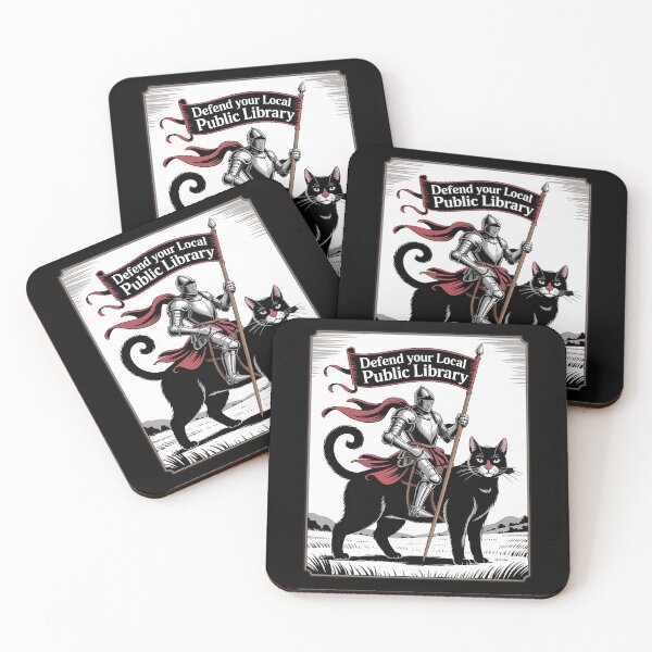 Item preview, Defend Your Local Public Library Funny Knight Cat  designed and sold by HaileyRobel.