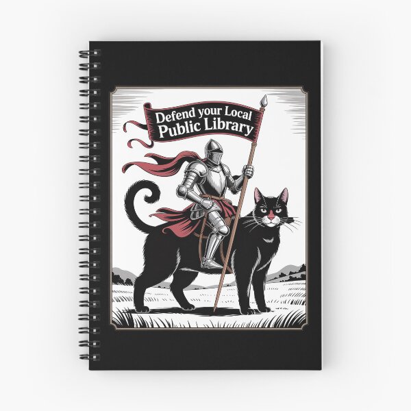Item preview, Defend Your Local Public Library Funny Knight Cat  designed and sold by HaileyRobel.