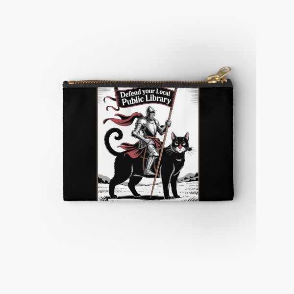 Item preview, Defend Your Local Public Library Funny Knight Cat  designed and sold by HaileyRobel.