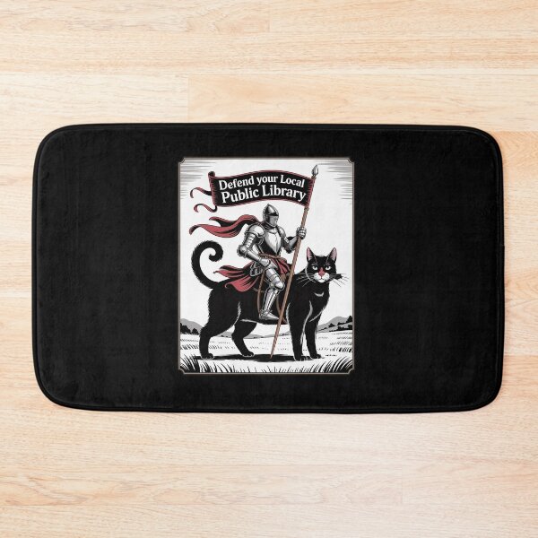 Item preview, Defend Your Local Public Library Funny Knight Cat  designed and sold by HaileyRobel.