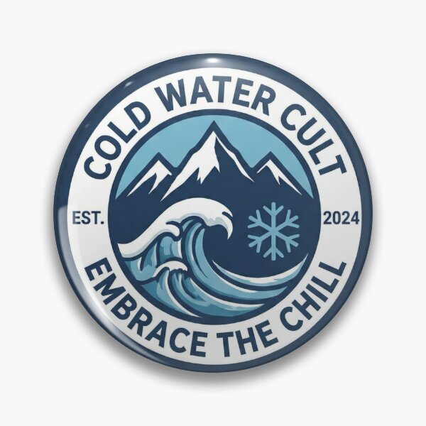 Item preview, Cold Water Cult Sticker – Embrace the Chill Badge | Ice Bath & Cold Plunge Club Design | Retro Outdoors Logo designed and sold by Healy | Sér á báti.