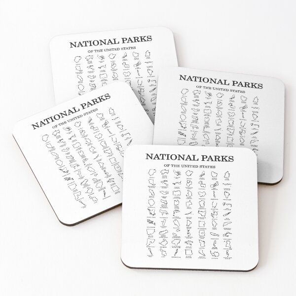 Item preview, National Parks of the United States Checklist | Black and White Minimalist Travel Tracker Decor designed and sold by OutlineAtlas.