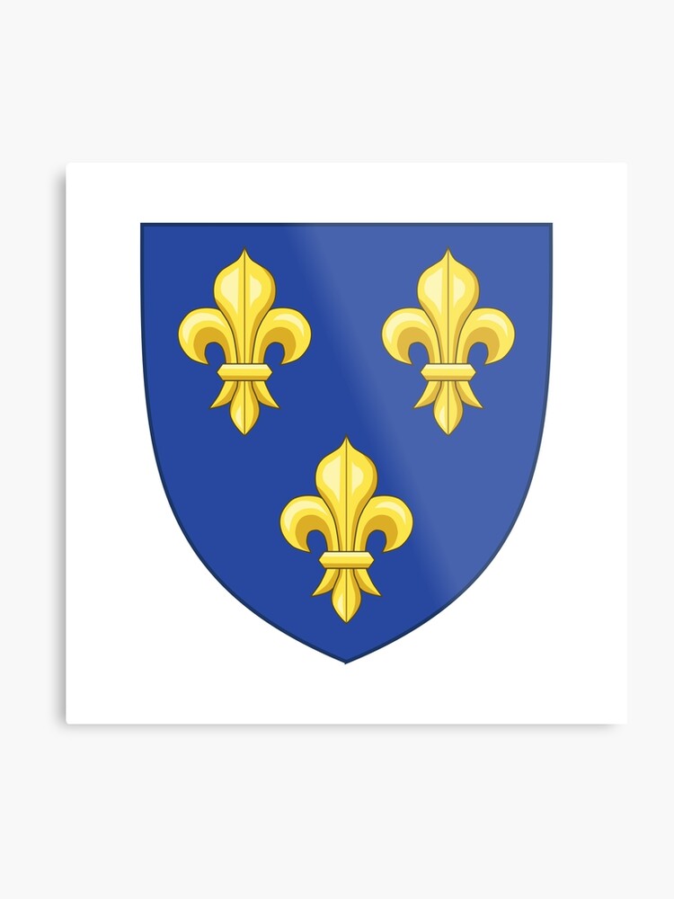 Blason France Moderne French Royal Golden Yellow Fleur De Lys Lis Blue King Of France Coat Of Arms Vintage White Background Hd High Quality Metal