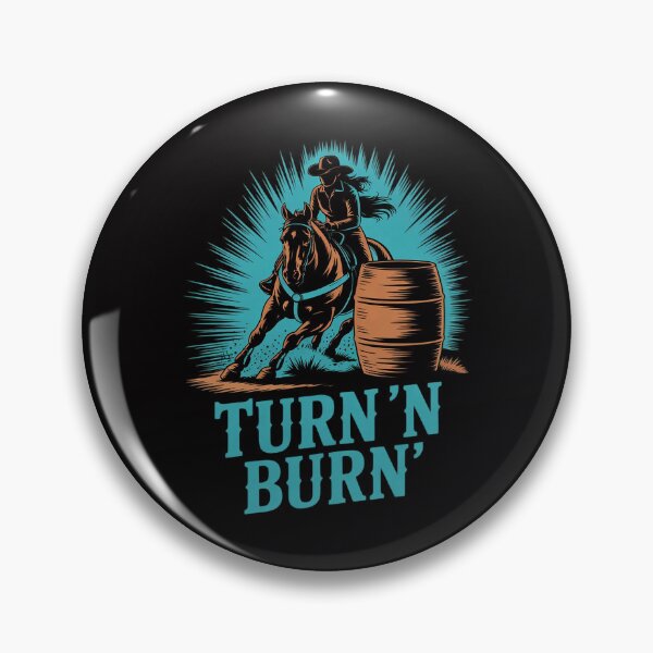 Artikelvorschau, Barrel Racer Turn and Burn Barrel Racing Rodeo Cowgirl entworfen und verkauft von Silicula.