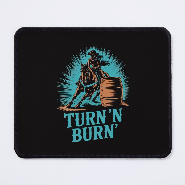 Artikelvorschau, Barrel Racer Turn and Burn Barrel Racing Rodeo Cowgirl entworfen und verkauft von Silicula.