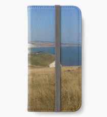 Tennyson Down looking down to Freshwater Bay on the Isle of Wight iPhone Wallet/Case/Skin