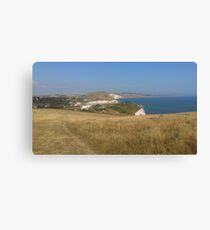Tennyson Down looking down to Freshwater Bay on the Isle of Wight Canvas Print
