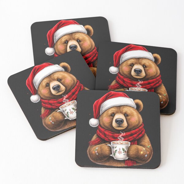 Item preview, Christmas Bear – Merry & Bright | Cozy Tattooed Bear with Hot Cocoa designed and sold by ColorSplash123.