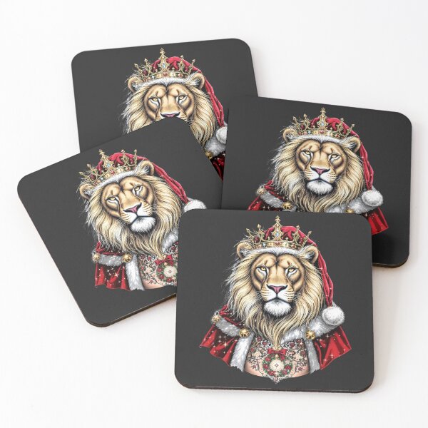 Item preview, Ultra-Christmas Lion – King of Winter | Majestic Festive Lion with Crown designed and sold by ColorSplash123.