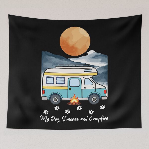 Item preview, My Dog, S'mores and Campfire. Dog and Camping, RV design designed and sold by SofikoDesigns.