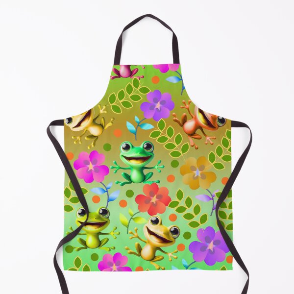 Artikelvorschau, Niedliches Froschmuster – Bunte, fröhliche Frösche mit Blumen – Kawaii-Naturdesign entworfen und verkauft von HopeAndHustle.