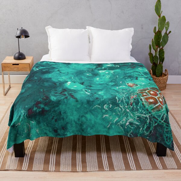 Item preview, Turtle in Aqua Waters Painting designed and sold by Nicola Morgan.