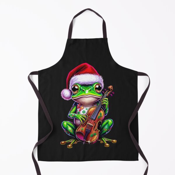 Item preview, Ultra-Christmas Frog – Festive Musician | Cute Frog with Christmas Violin designed and sold by ColorSplash123.