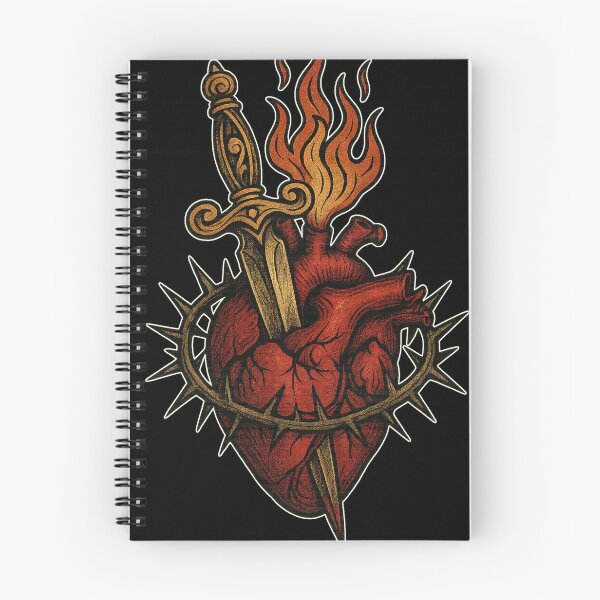 Item preview, Burning Sacred Heart & Dagger | Neo-Traditional Tattoo Art designed and sold by uNORTHODOX72.