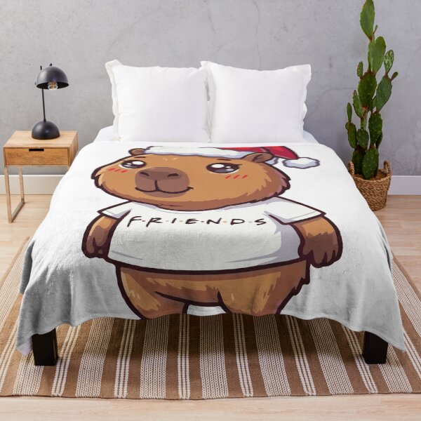 Item preview, Christmas Capybara Friends Fan designed and sold by Rorospirit.