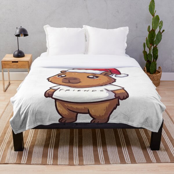 Item preview, Christmas Capybara Friends Fan designed and sold by Rorospirit.