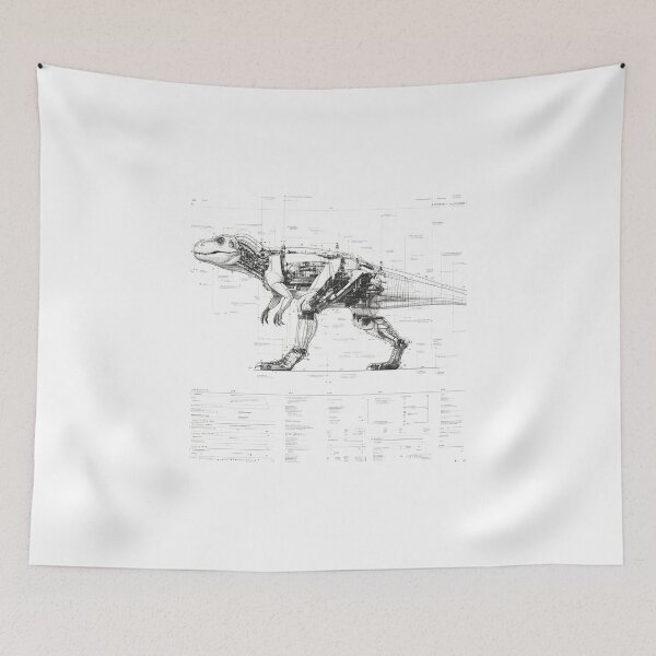 Item preview, Prehistoric Blueprint: Vintage Dinosaur Anatomy Diagram designed and sold by t5uisiu.
