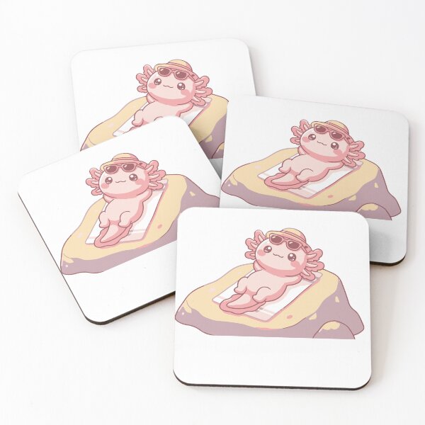 Item preview, Kawaii Beach Axolotl - Vacation and Relaxation Mode designed and sold by Rorospirit.
