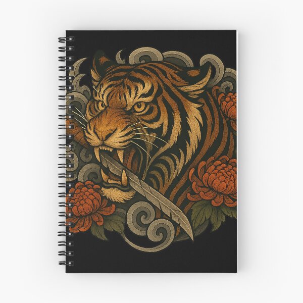 Artikelvorschau, Shogun-Tiger beißt in Katana | Neo-traditionelle Tattoo-Kunst entworfen und verkauft von uNORTHODOX72.