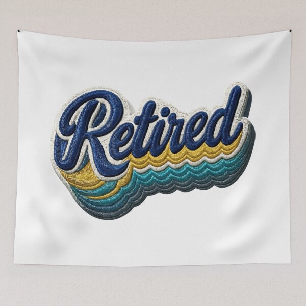 Item preview, Retro Faux embroidered Retired patch designed and sold by loveforallages.