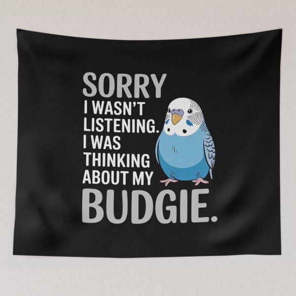Item preview, Thinking About My Budgie Cute Budgerigar designed and sold by RustsyMin.