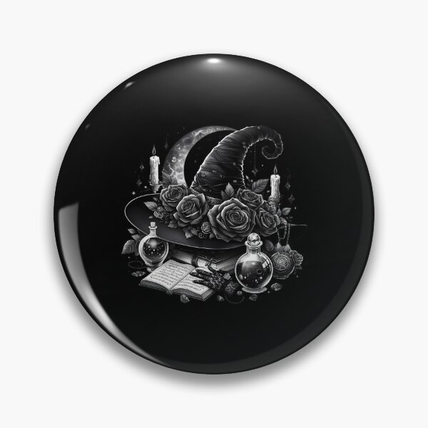 Item preview, Gothic Witch Hat With Black Roses designed and sold by TunesSairna.