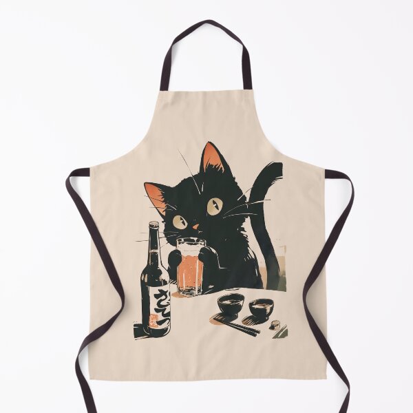 Item preview, Beer-Drinking Black Cat designed and sold by mustbewhy.