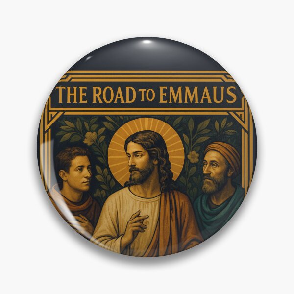 Item preview, Road to Emmaus – Art Deco Resurrection Icon designed and sold by Sanctum Icons.
