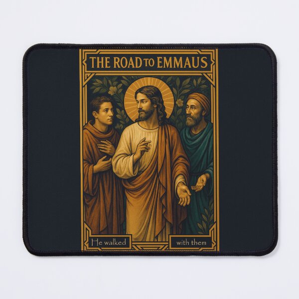 Item preview, Road to Emmaus – Art Deco Resurrection Icon designed and sold by Sanctum Icons.