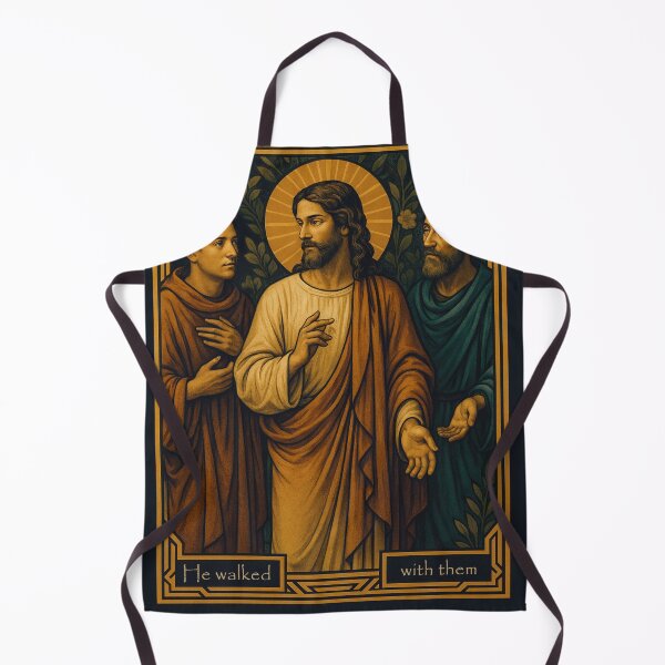 Item preview, Road to Emmaus – Art Deco Resurrection Icon designed and sold by Sanctum Icons.