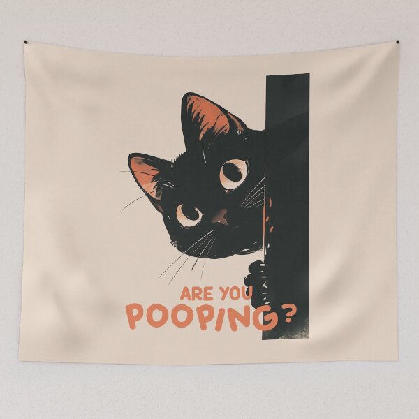 Item preview, Black Cat - Are You Pooping? designed and sold by mustbewhy.