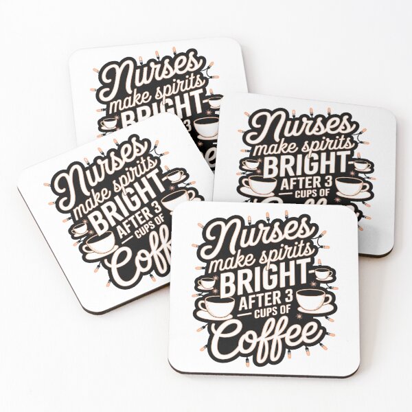 Item preview, Nurses Make Spirits Bright After 3 Cups of Coffee – Funny Christmas Nurse designed and sold by CuteDesignables.