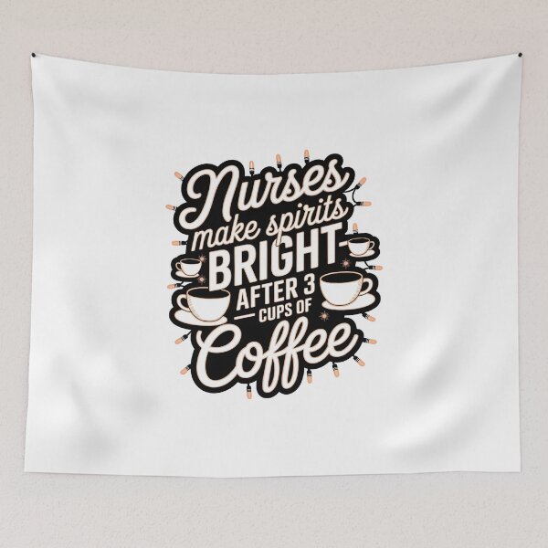 Item preview, Nurses Make Spirits Bright After 3 Cups of Coffee – Funny Christmas Nurse designed and sold by CuteDesignables.