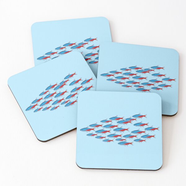 Item preview, Neon Tetra School – Colorful Tropical Aquarium Fish Art designed and sold by SimplyJasper.
