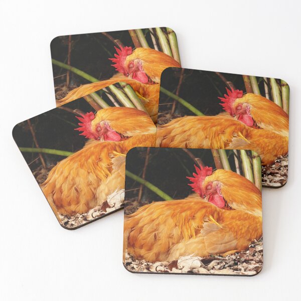Item preview, Sleeping Golden Rooster – Peaceful Autumn Farmyard Portrait designed and sold by Susarellis.