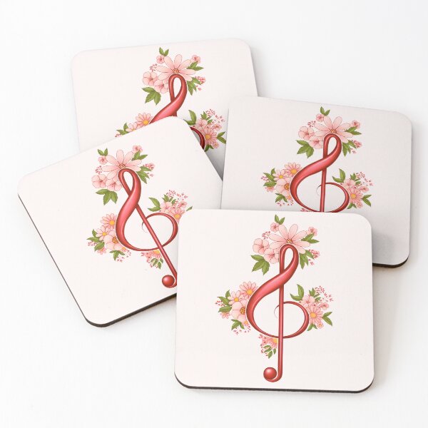 Item preview, Floral Treble Clef Music Note Art designed and sold by HumTumMe.