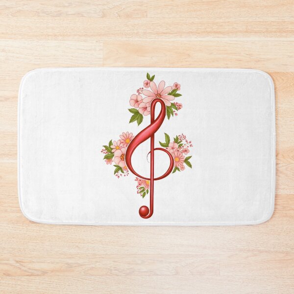 Item preview, Floral Treble Clef Music Note Art designed and sold by HumTumMe.