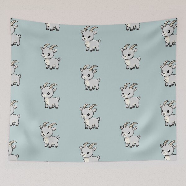 Item preview, Cute Baby Ibex Goat Cartoon With Big Eyes designed and sold by LightArt25.