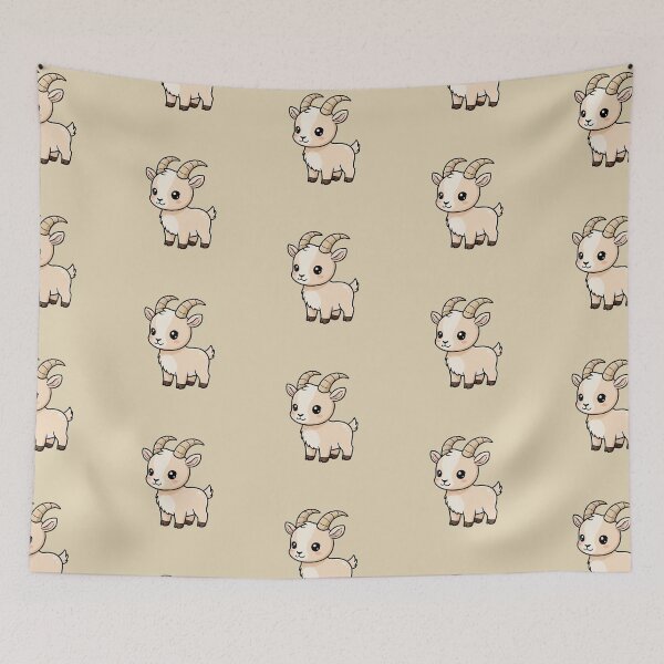 Item preview, Cute Baby Ibex Goat Cartoon With Big Eyes designed and sold by LightArt25.