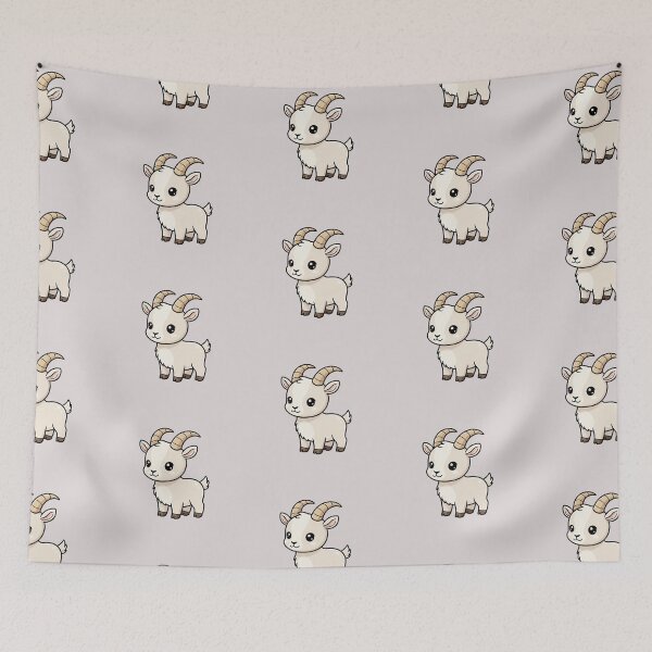 Item preview, Cute Baby Ibex Goat Cartoon With Big Eyes designed and sold by LightArt25.