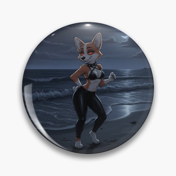 Item preview, Goth Corgi Hellhound on beach at night designed and sold by Prestons Corner.