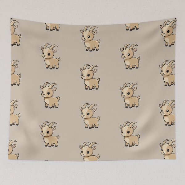 Item preview, Cute Baby Ibex Goat Cartoon With Big Eyes designed and sold by LightArt25.