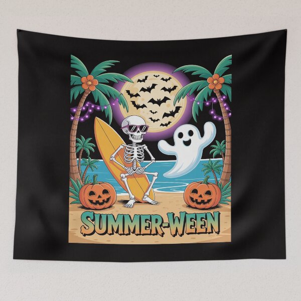 Item preview, Beach Party Halloween Vibes Summerween Skeleton Ghost designed and sold by margaridroso.