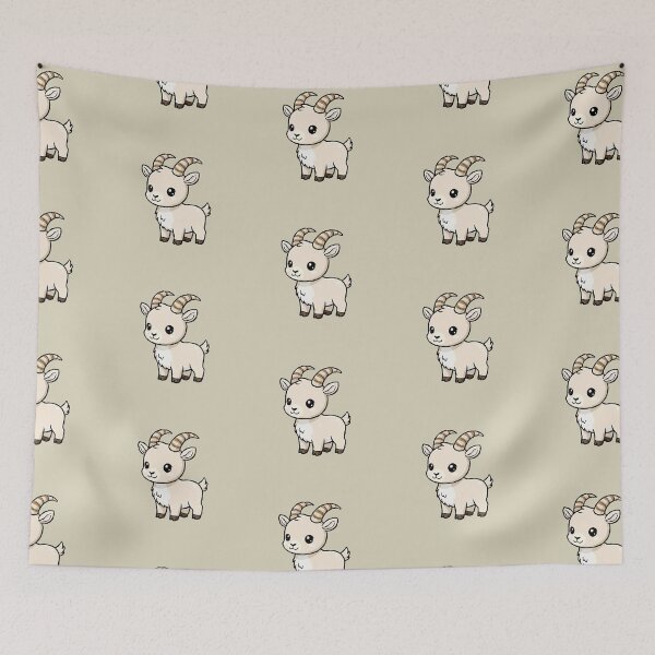 Item preview, Cute Baby Ibex Goat Cartoon With Big Eyes designed and sold by LightArt25.